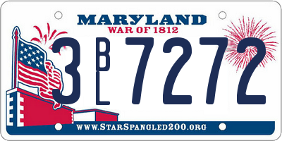 MD license plate 3BL7272