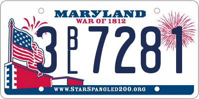 MD license plate 3BL7281