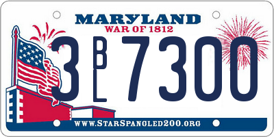 MD license plate 3BL7300
