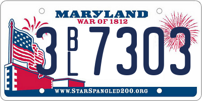 MD license plate 3BL7303