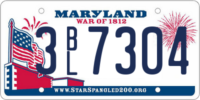 MD license plate 3BL7304