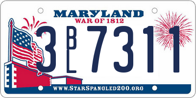 MD license plate 3BL7311
