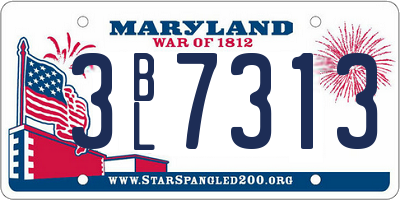 MD license plate 3BL7313