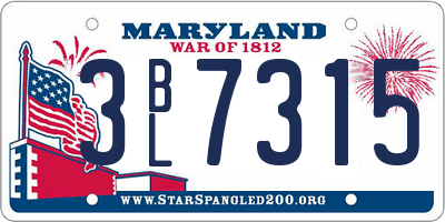 MD license plate 3BL7315