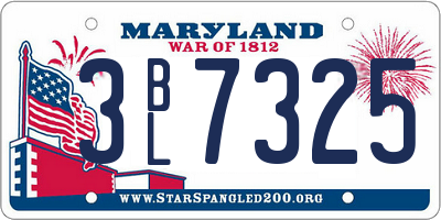 MD license plate 3BL7325