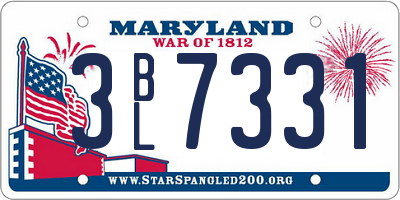 MD license plate 3BL7331