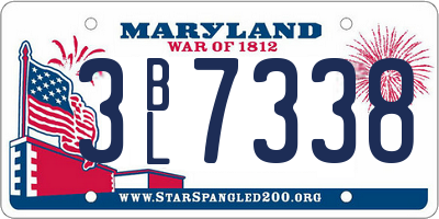 MD license plate 3BL7338