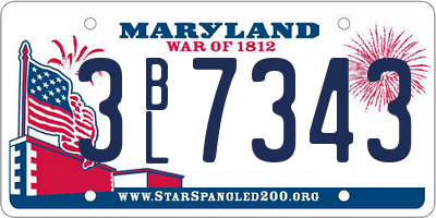 MD license plate 3BL7343