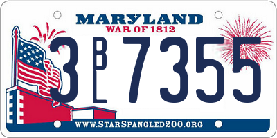 MD license plate 3BL7355