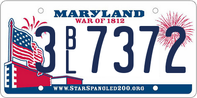 MD license plate 3BL7372