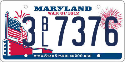MD license plate 3BL7376