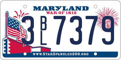 MD license plate 3BL7379