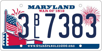MD license plate 3BL7383