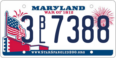 MD license plate 3BL7388