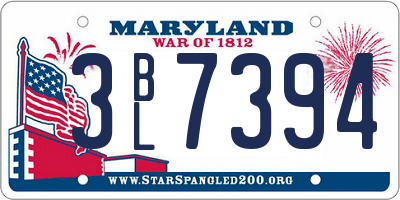 MD license plate 3BL7394