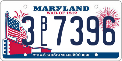 MD license plate 3BL7396