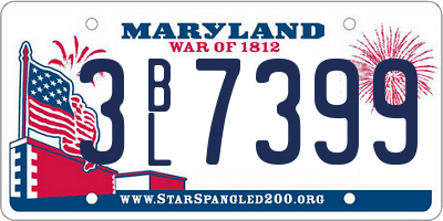 MD license plate 3BL7399