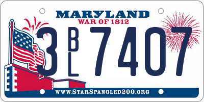MD license plate 3BL7407