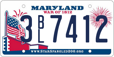 MD license plate 3BL7412