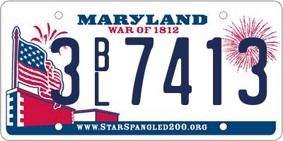MD license plate 3BL7413