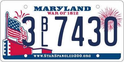 MD license plate 3BL7430