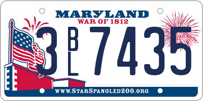 MD license plate 3BL7435