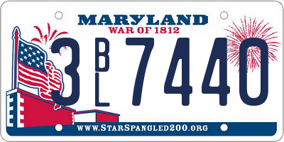 MD license plate 3BL7440