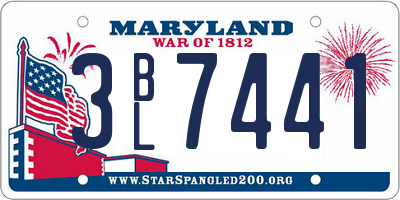 MD license plate 3BL7441