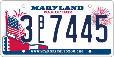 MD license plate 3BL7445
