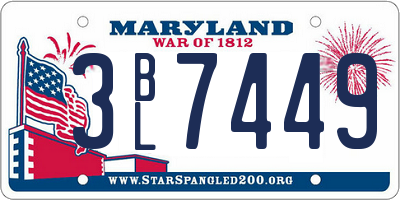 MD license plate 3BL7449