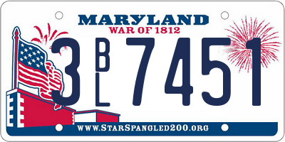 MD license plate 3BL7451