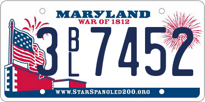 MD license plate 3BL7452