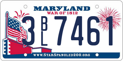 MD license plate 3BL7461