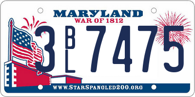 MD license plate 3BL7475