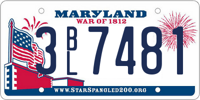 MD license plate 3BL7481