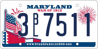 MD license plate 3BL7511