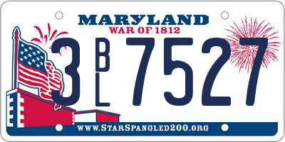 MD license plate 3BL7527