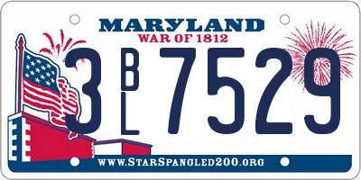 MD license plate 3BL7529