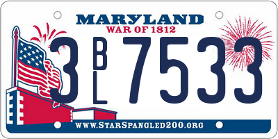 MD license plate 3BL7533