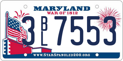 MD license plate 3BL7553