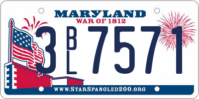 MD license plate 3BL7571