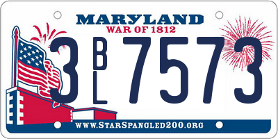MD license plate 3BL7573