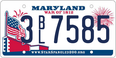 MD license plate 3BL7585