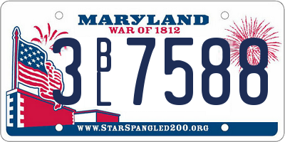 MD license plate 3BL7588