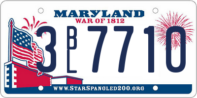 MD license plate 3BL7710