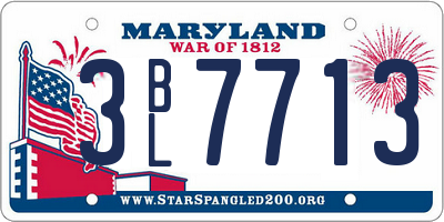 MD license plate 3BL7713