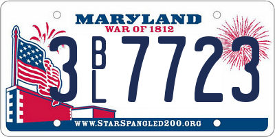 MD license plate 3BL7723
