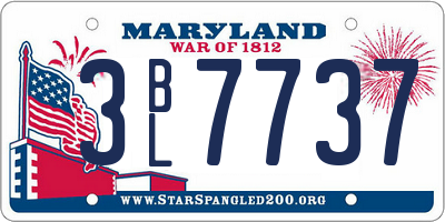 MD license plate 3BL7737