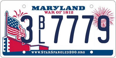 MD license plate 3BL7779