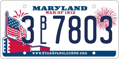 MD license plate 3BL7803